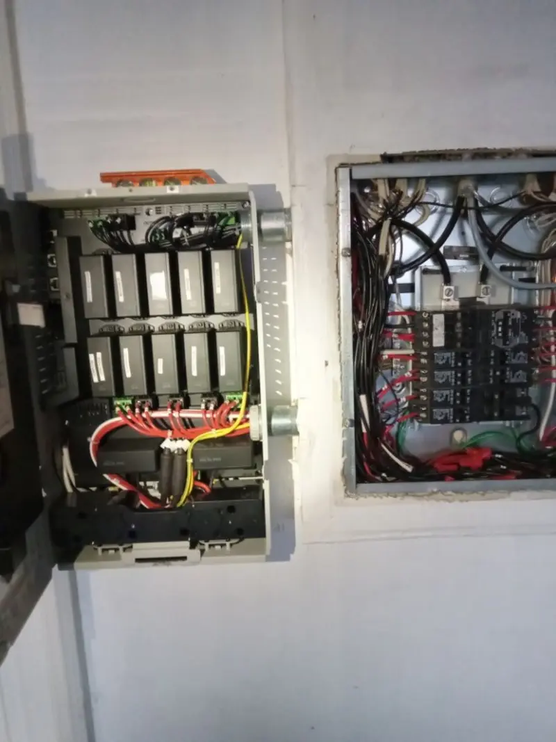 Electrical panel upgrade completed for Security Camera Wiring in Greenland